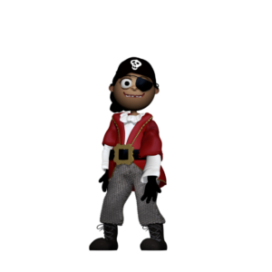 The Pirate MOTION Puppet with dark skin is the pirate puppet rigged with Adobe Character Animator's motion behavior. 