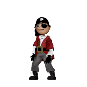 The Pirate MOTION Puppet with light skin is the pirate puppet rigged with Adobe Character Animator's motion behavior.  